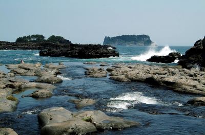 Basalt rocky coastline